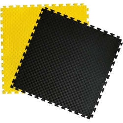 Tatami KWON Clubline 100 x 100 x 2 cm černá / žlutá