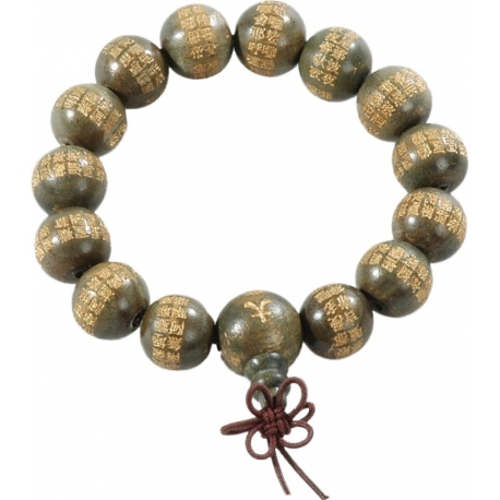 Shaolin náramek KWON zelené ornamenty