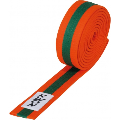 Budo pásek KWON oranžovo-zeleno-oranžový