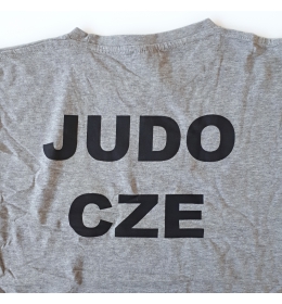 Tričko JUDO tmavě šedý melír, vel. M - VÝPRODEJ