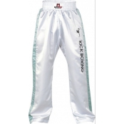 Saténové kalhoty KWON KICKBOXING bílé, vel. 180 - VÝPRODEJ