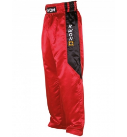 Saténové kalhoty ClubLine červené vel. 140 - VÝPRODEJ